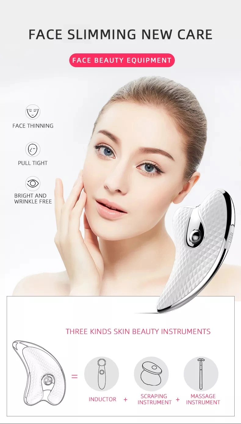 Home Use Face Beauty Equipment Anti-Wrinkle Machine Guasha Board Skin Care Face Lift Guasha Facial Massager