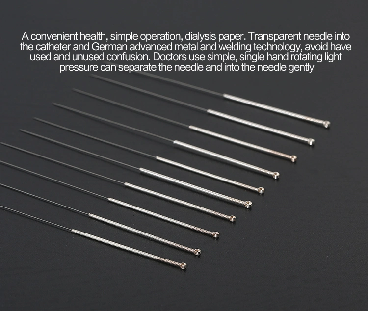 Chinese Traditional Single Use Silver Plated Handle Acupuncture Medical Needles with Paper Plastic Tubes