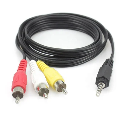 Adaptador RCA macho de 3,5mm a 2 niquelado, Cable de Audio Aux Y, Cable para receptor estéreo, altavoz, teléfono inteligente, tableta, HDTV, reproductor de MP3