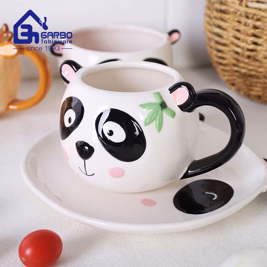 Venta directa de fábrica, taza de cerámica con tinta para salpicaduras y mango gordo, taza de Pita de crema Simple encantadora, viento Ins