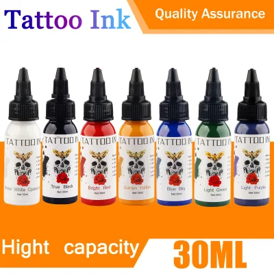 Tuffking 7 colores tinta de tatuaje de plantas naturales 30ml pigmentos de tatuaje